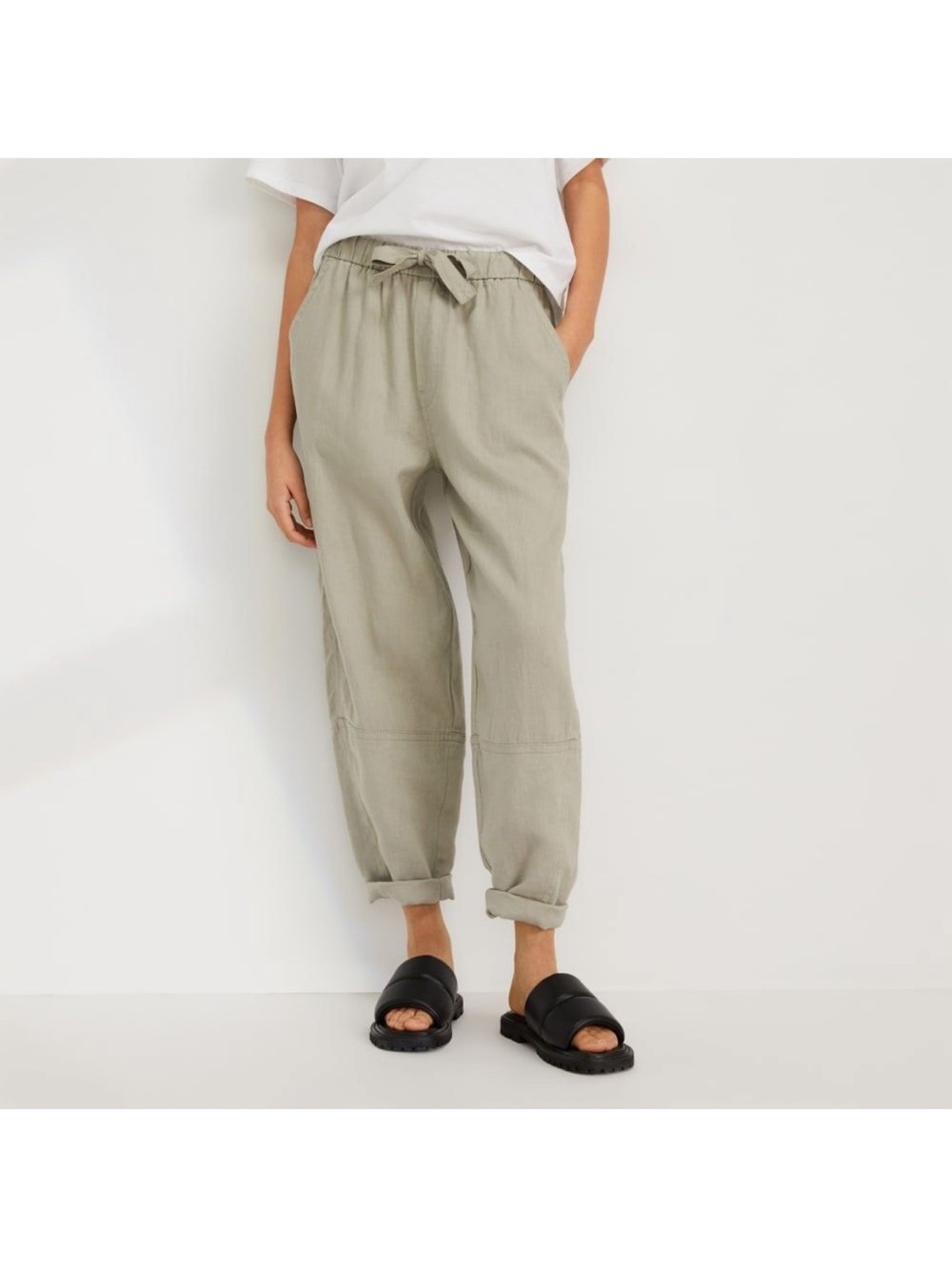 Everlane linen Sea Mist  Drawstring Joggers size M